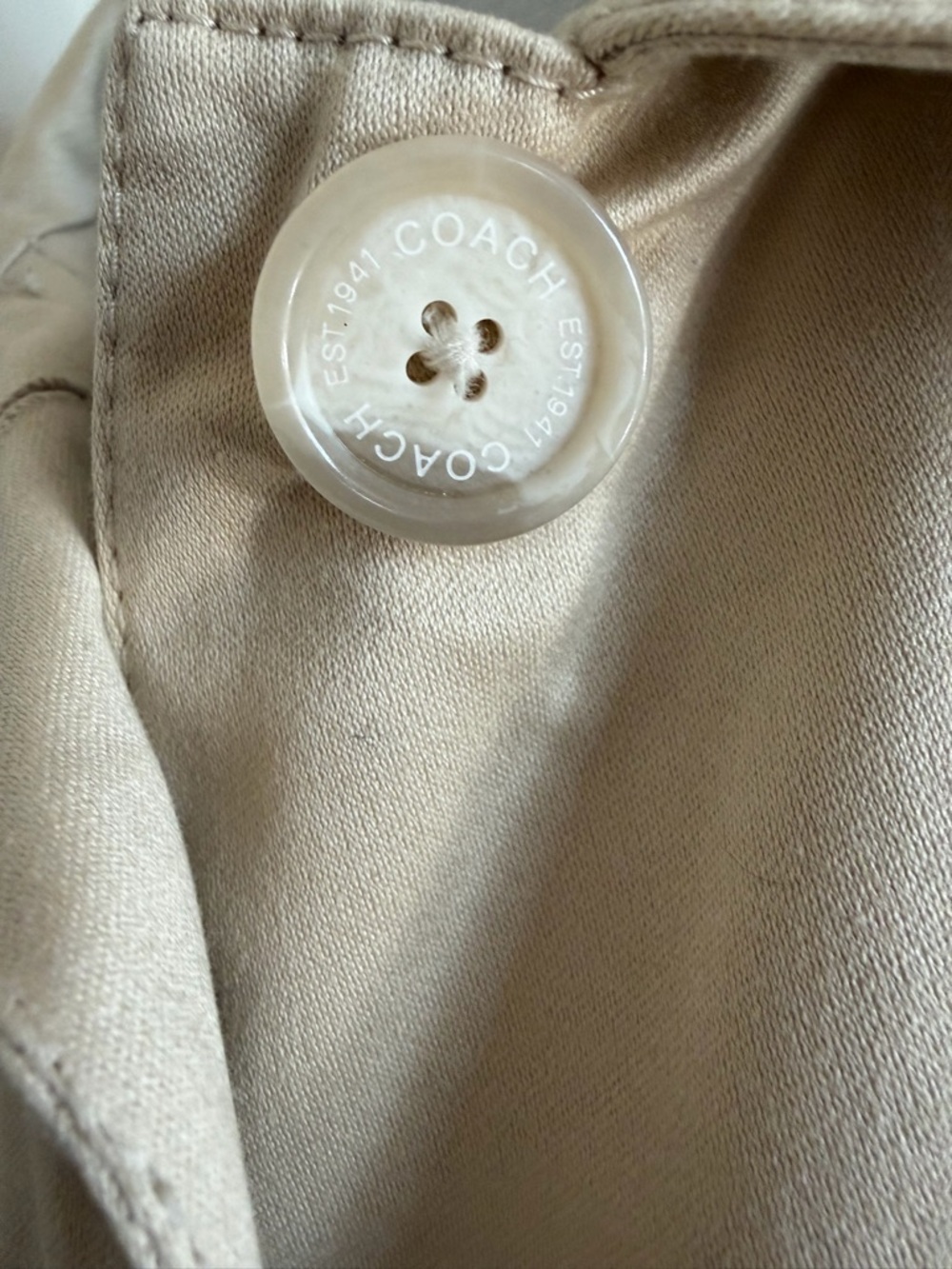Coach Beige Single-Breasted Trench Coat - Picture 4 of 12